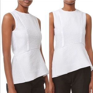 Carven Peplum White Sleeveless Top Size 40